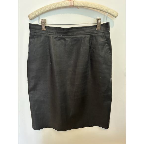 Talbots Dresses & Skirts - Talbots A-Line 100% LINEN Skirt Size 12 Black Lined Office Minimalist Career